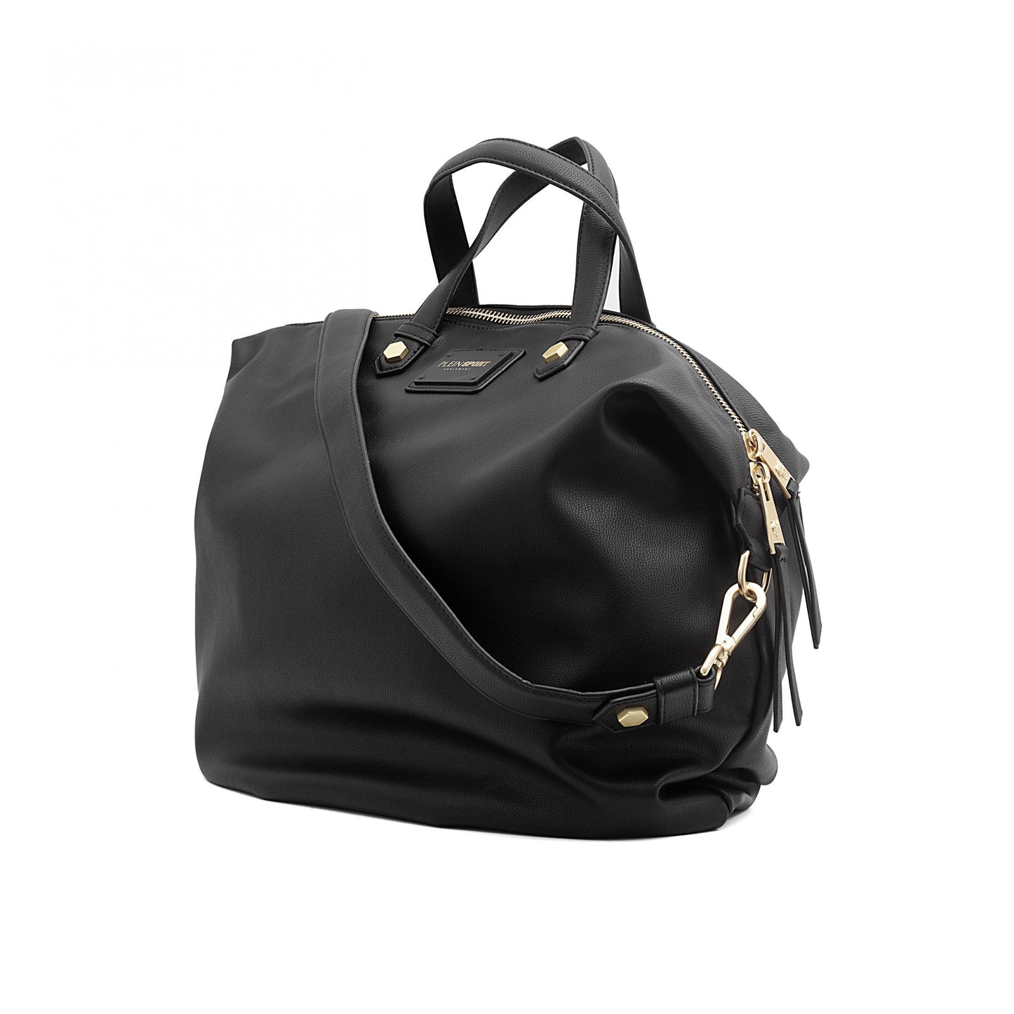 Plein Sport Elegant Black Sporty Shopping Bag with Logo Detail