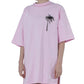 Comme Des Fuckdown Chic Pink Cotton T-Shirt Dress with Unique Print