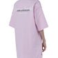 Comme Des Fuckdown Chic Pink Cotton T-Shirt Dress with Unique Print