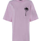 Comme Des Fuckdown Chic Pink Cotton T-Shirt Dress with Unique Print