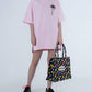 Comme Des Fuckdown Chic Pink Cotton T-Shirt Dress with Unique Print