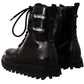 Dolce & Gabbana Black Leather Combat Lace Up Mens Boots Shoes