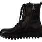 Dolce & Gabbana Black Leather Combat Lace Up Mens Boots Shoes