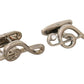 Dolce & Gabbana Silver Brass Tremble Clef Crystal Cufflinks