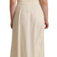 Sleeveless V-Neck A-Line Dress in Off White