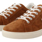 Dolce & Gabbana Brown Suede Leather Low Tops Sneakers Shoes