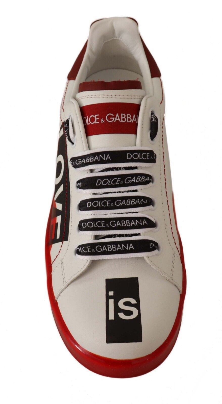 Dolce & Gabbana Asymmetrical Graphic Leather Sneakers