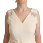 Sleeveless V-Neck A-Line Dress in Off White