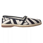 Dolce & Gabbana Black White Stripes Slip On Espadrille Shoes