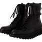 Dolce & Gabbana Black Leather Combat Lace Up Mens Boots Shoes