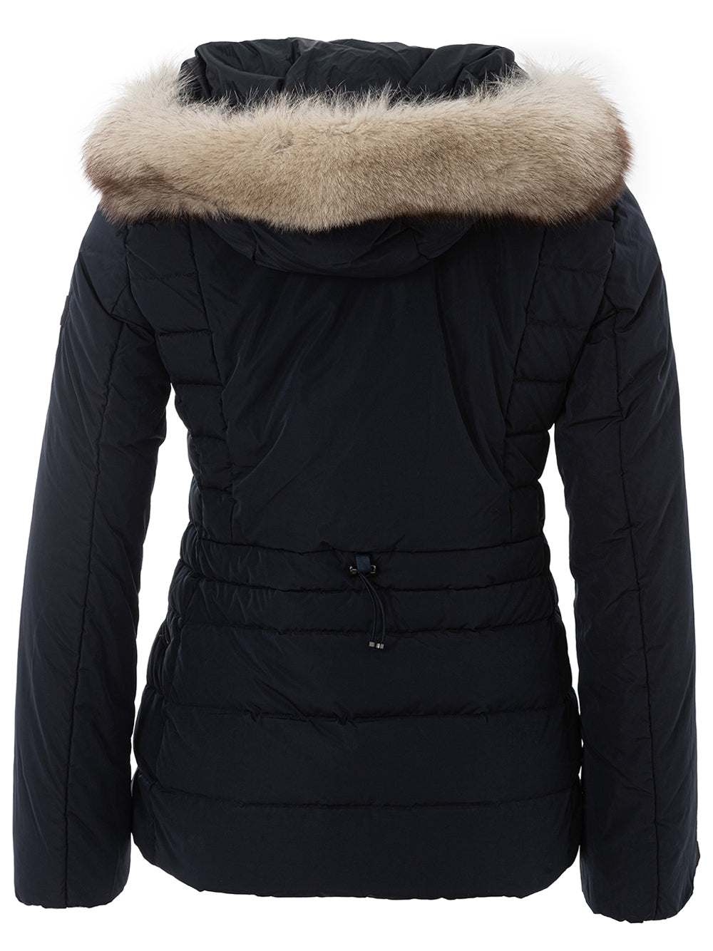 Peuterey Blue Quilted Jacket with Fur