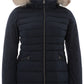 Peuterey Blue Quilted Jacket with Fur