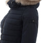 Peuterey Blue Quilted Jacket with Fur