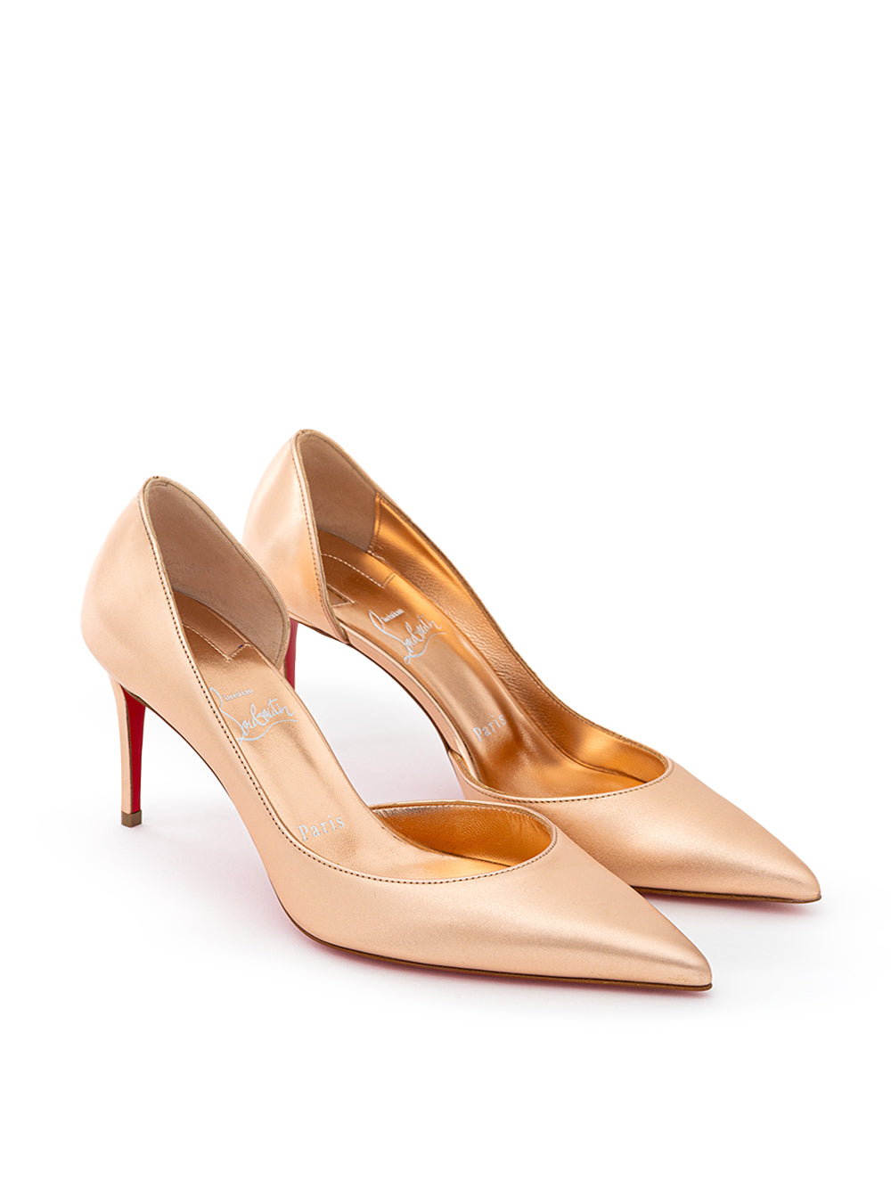 Christian Louboutin Iriza 85 Décolleté in Pink Metallic Leather