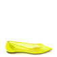 Christian Louboutin Pointed Ballerina in Fluo Yellow Mesh