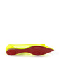 Christian Louboutin Pointed Ballerina in Fluo Yellow Mesh