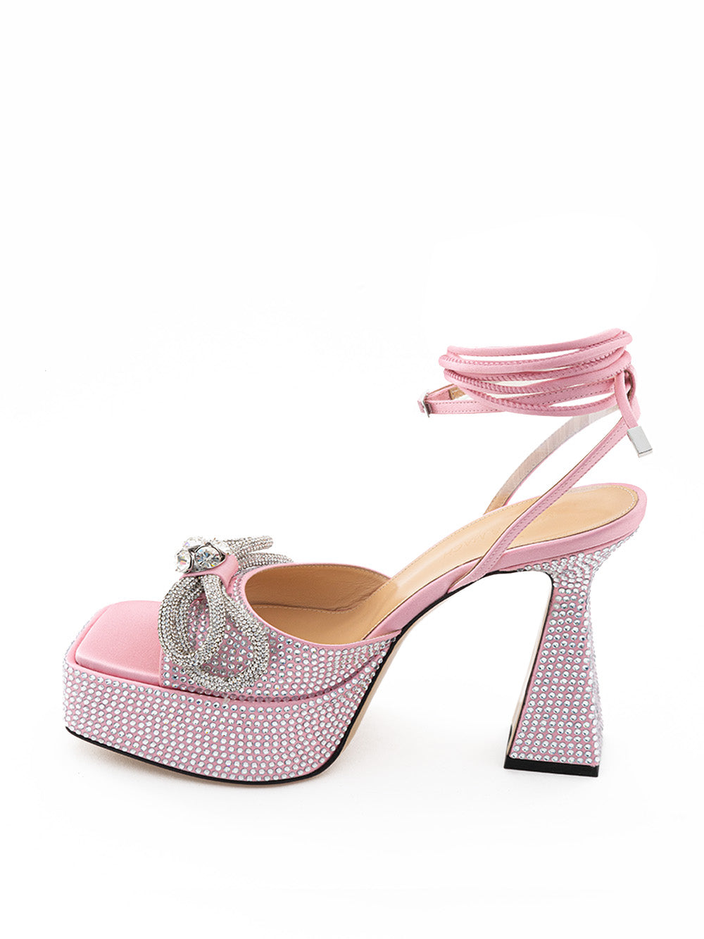 MACH & MACH Pink Double Bow PVC Platform Sandals