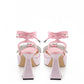 MACH & MACH Pink Double Bow PVC Platform Sandals