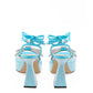 MACH & MACH Light Blue Plateau Sandals with Double Bow