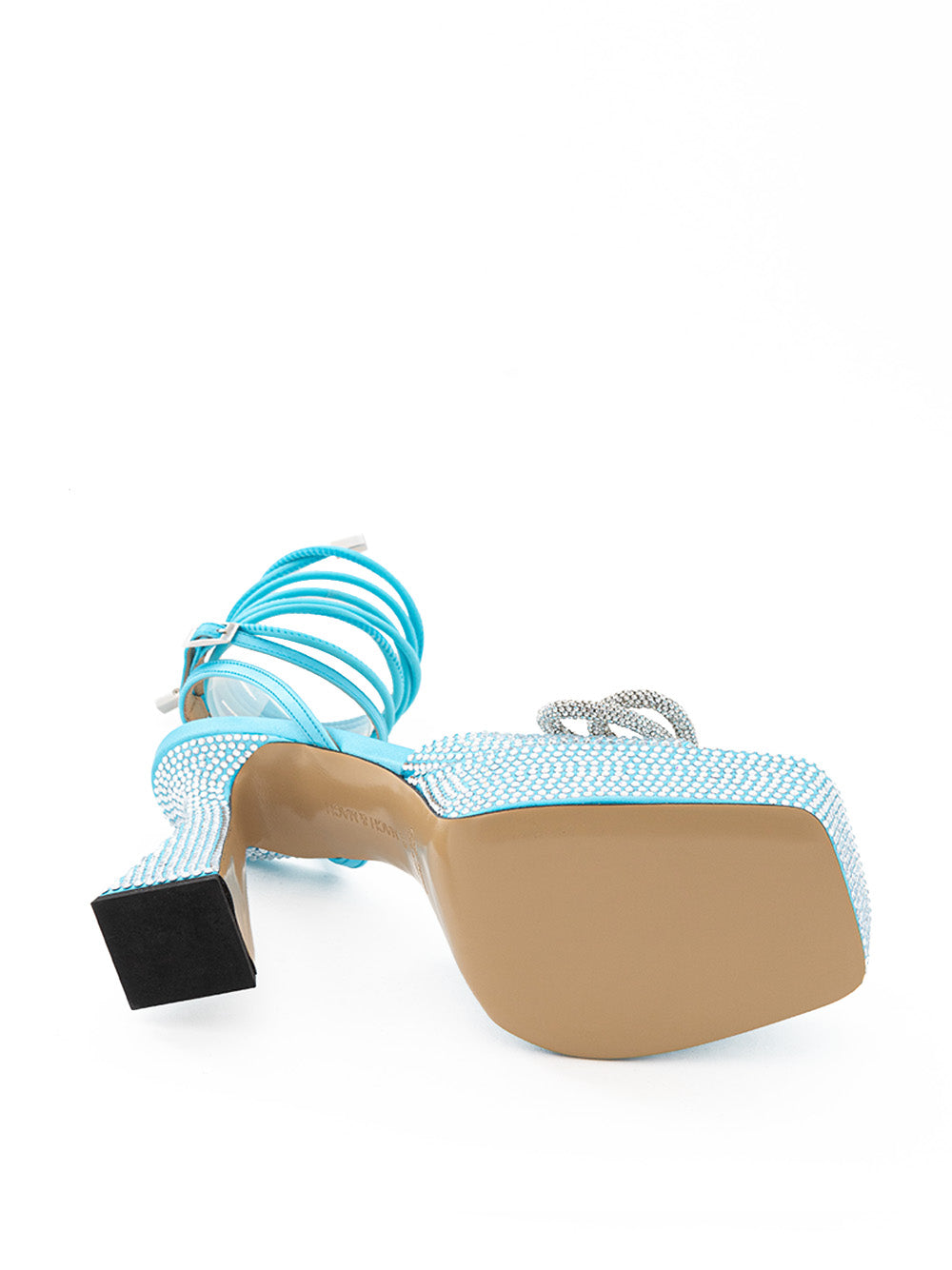 MACH & MACH Light Blue Plateau Sandals with Double Bow