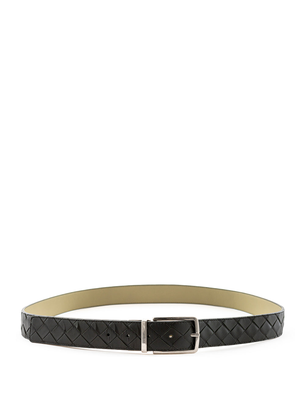 Bottega Veneta Green Intreccio Leather Belt