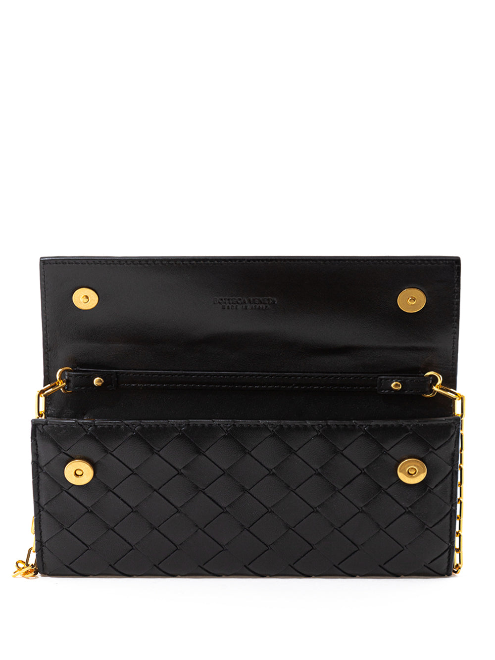 Bottega Veneta Mini Bag Wallet on Chain in Intreccio Leather