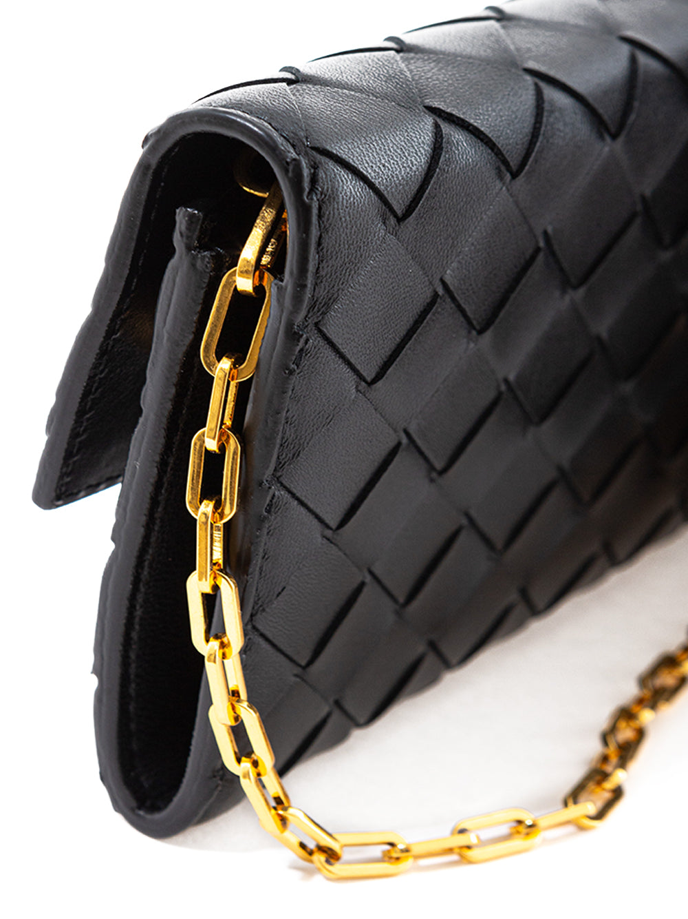 Bottega Veneta Mini Bag Wallet on Chain in Intreccio Leather