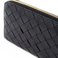 Bottega Veneta Intreccio Black Leather Zipped Wallet