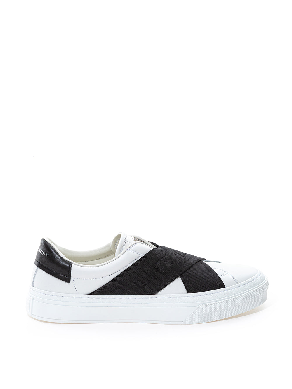 Givenchy Two Black Straps City Sport White Leather Sneakers