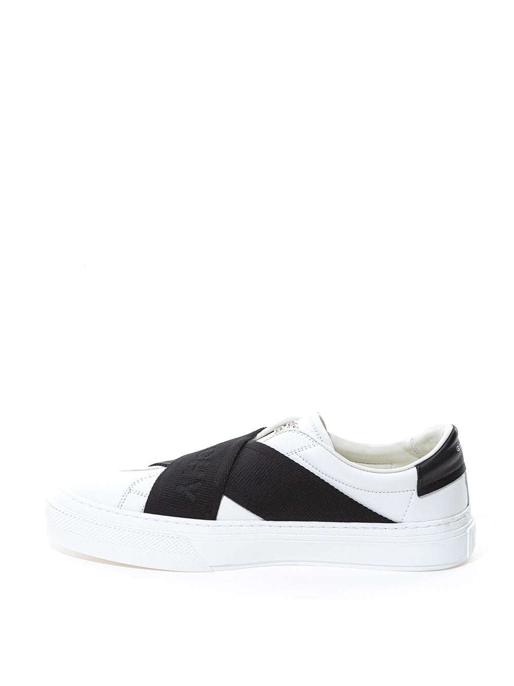 Givenchy Two Black Straps City Sport White Leather Sneakers