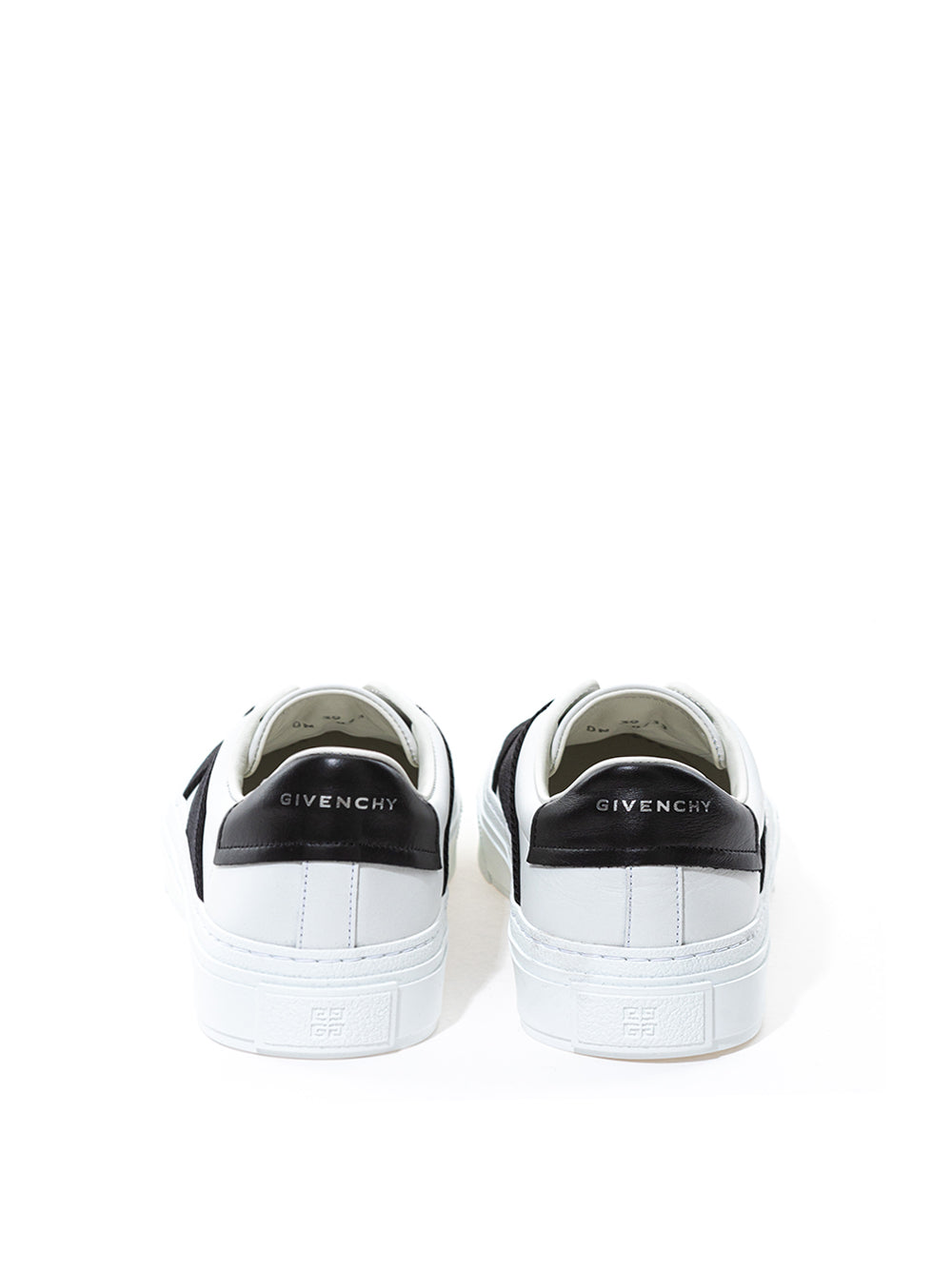 Givenchy Two Black Straps City Sport White Leather Sneakers