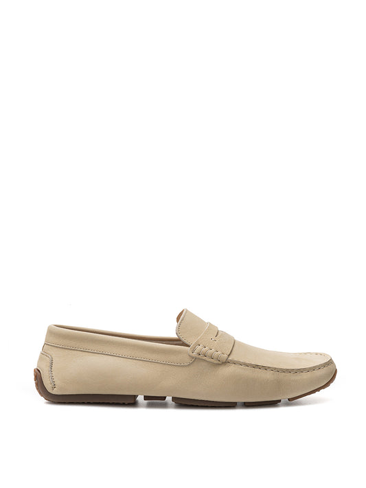 Bally Beige Penny Loafer in Suede