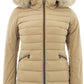 Peuterey Beige Quilted Jacket with Fur Detail