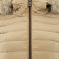 Peuterey Beige Quilted Jacket with Fur Detail