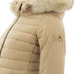 Peuterey Beige Quilted Jacket with Fur Detail