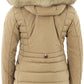 Peuterey Beige Quilted Jacket with Fur Detail