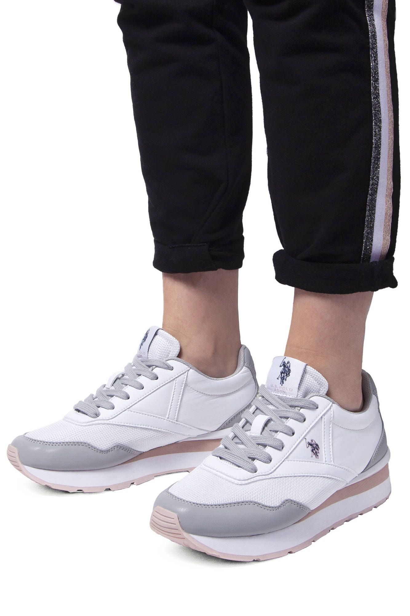 U.S. POLO ASSN. White Polyester Sneaker