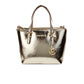 Michael Kors Jet Set Pale Gold Metallic XS Carryall Top Zip Tote Bag Purse