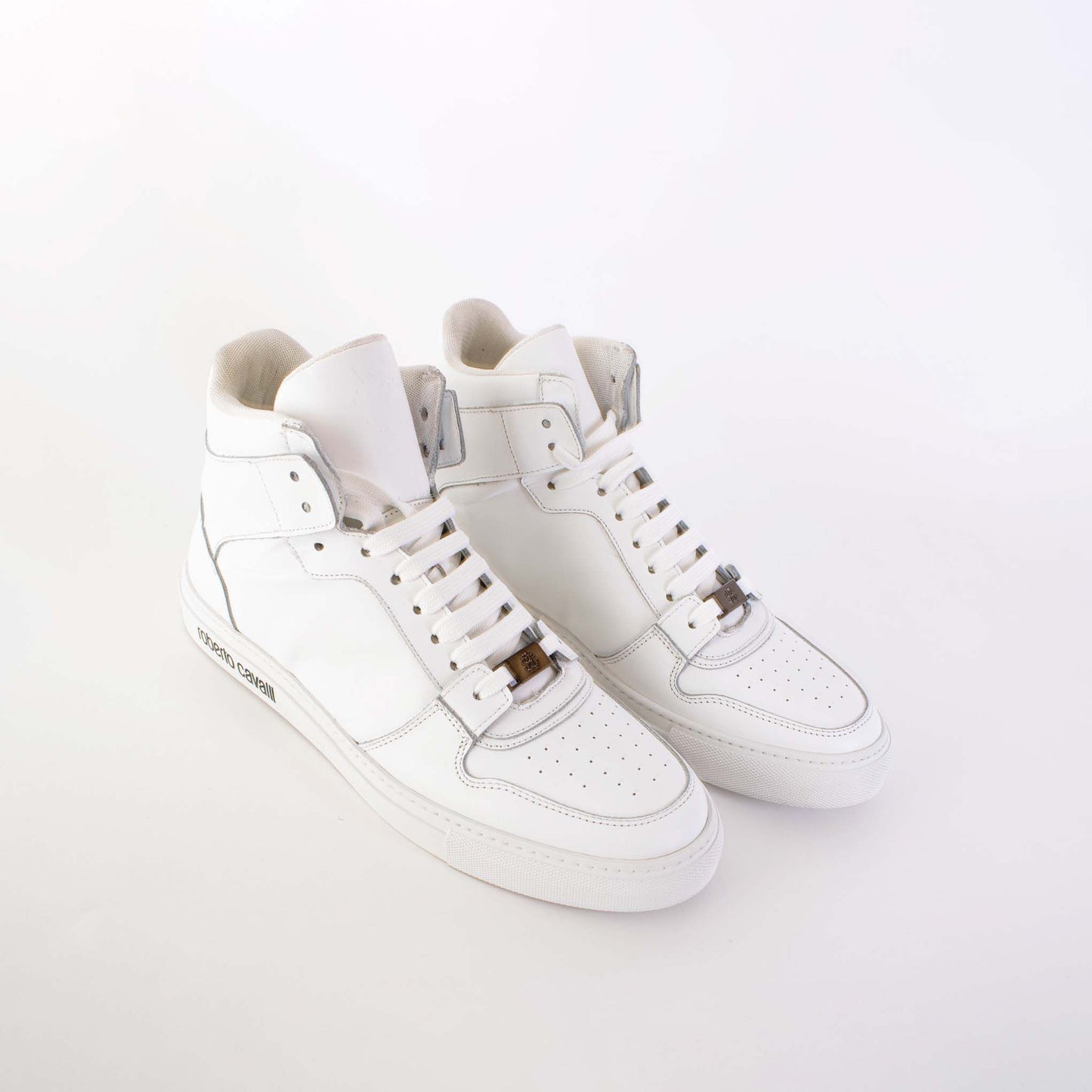 Roberto Cavalli Logo Embossed Hi-Top Sneakers