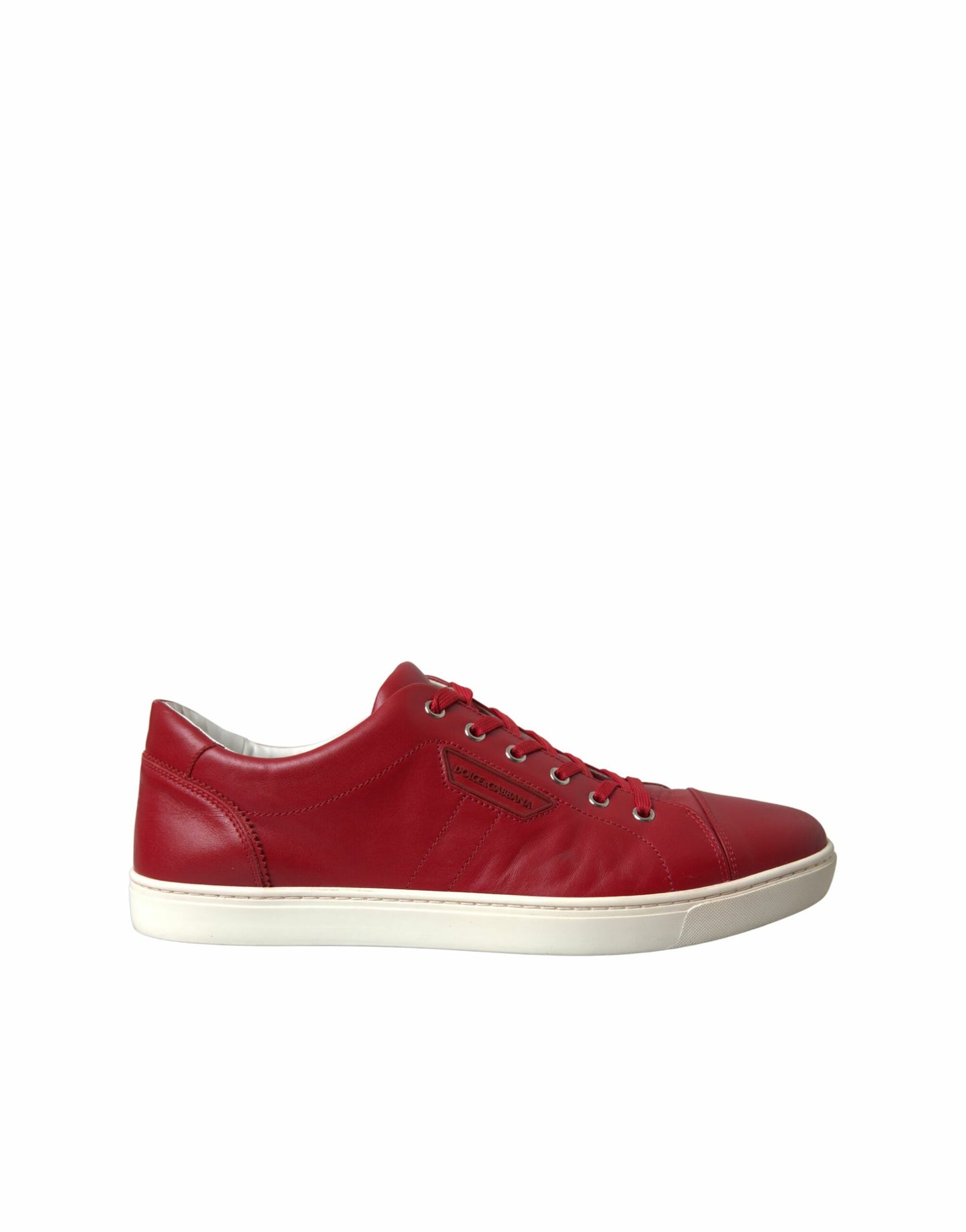 Dolce & Gabbana Shoes Red Portofino Leather Low Top Mens Sneakers