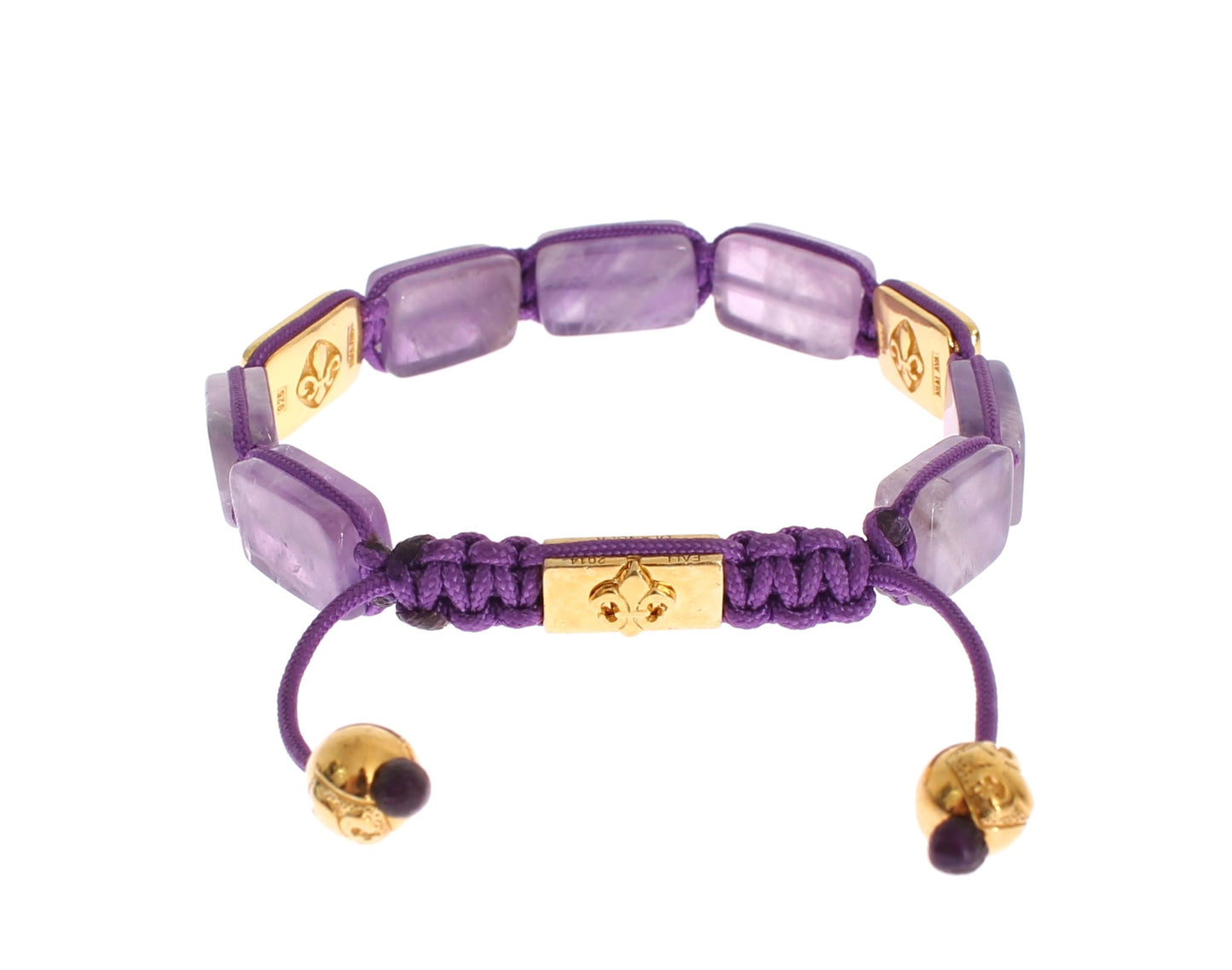 Nialaya CZ Amethyst 18K Gold 925 Bracelet