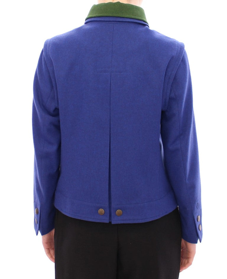 Andrea Incontri Habsburg Blue Green Wool Jacket Coat