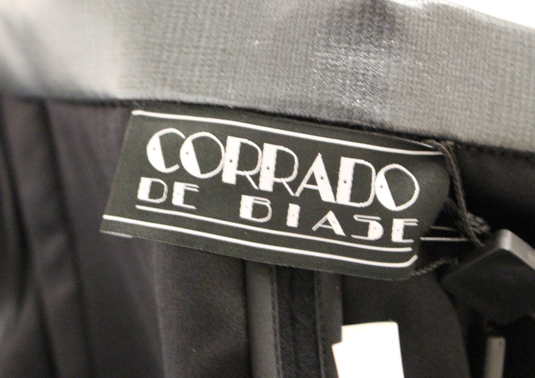 Corrado De Biase Black Metal Buttons Cotto Wool Skirt