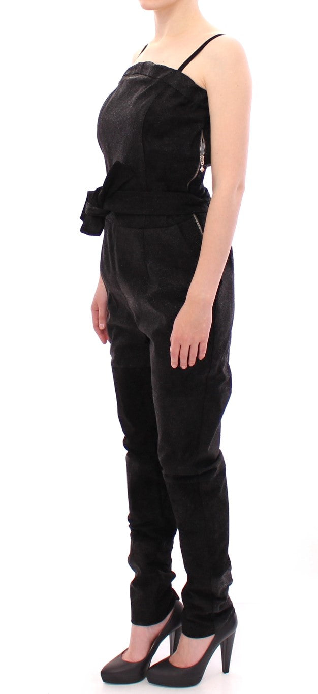 La Maison du Couturier Black Leather Jumpsuit