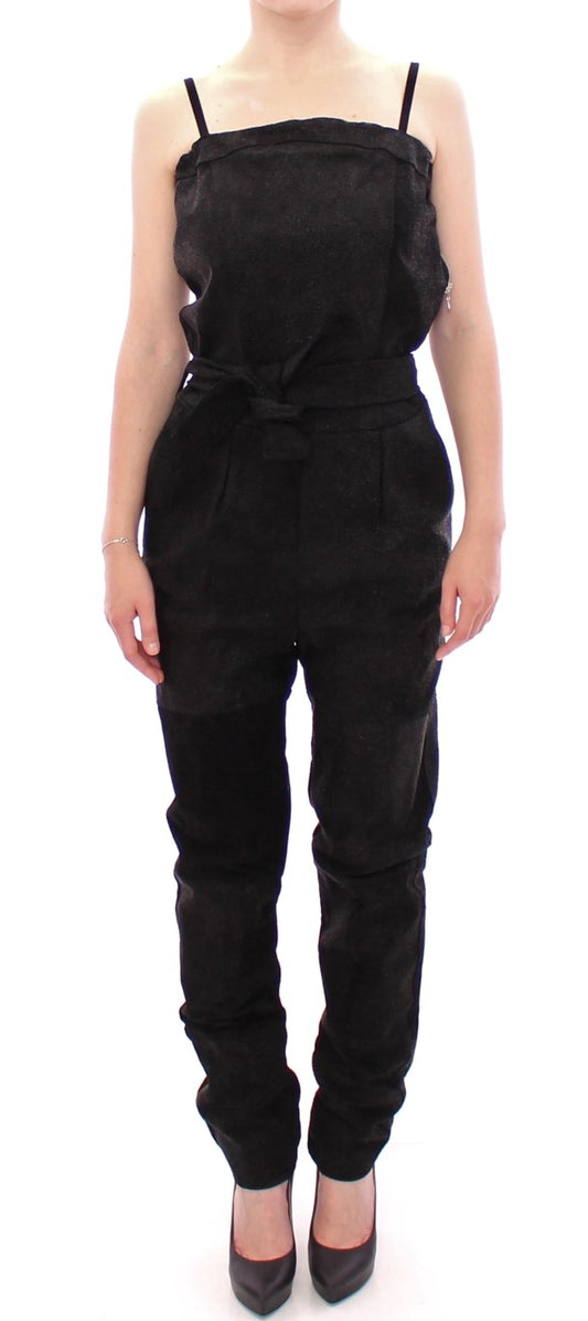 La Maison du Couturier Black Leather Jumpsuit