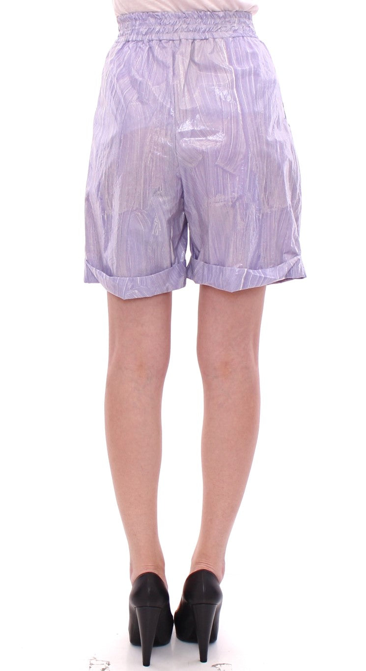 Licia Florio Purple Above-Knee Wrap Shorts