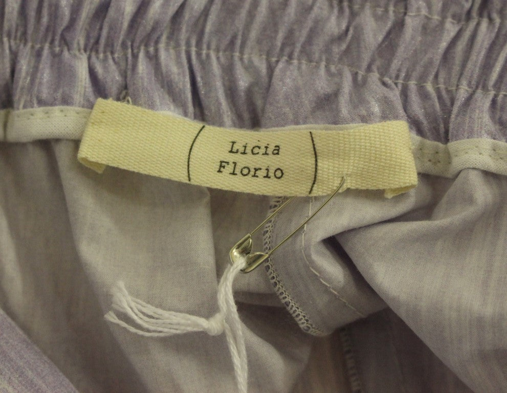 Licia Florio Purple Above-Knee Wrap Shorts