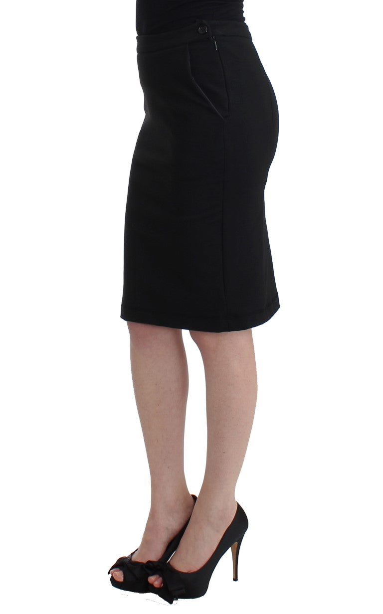 GF Ferre Black Straight Pencil Skirt