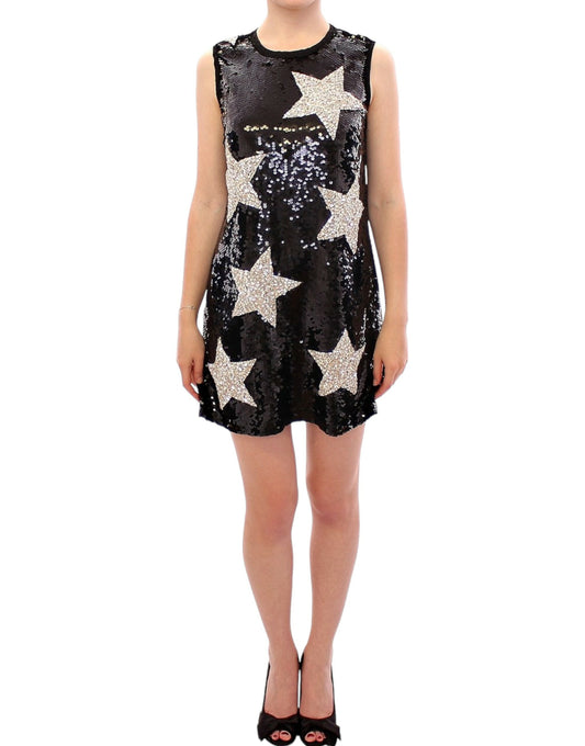 Dolce & Gabbana Masterpiece black crystal swarovski stars sheath dress