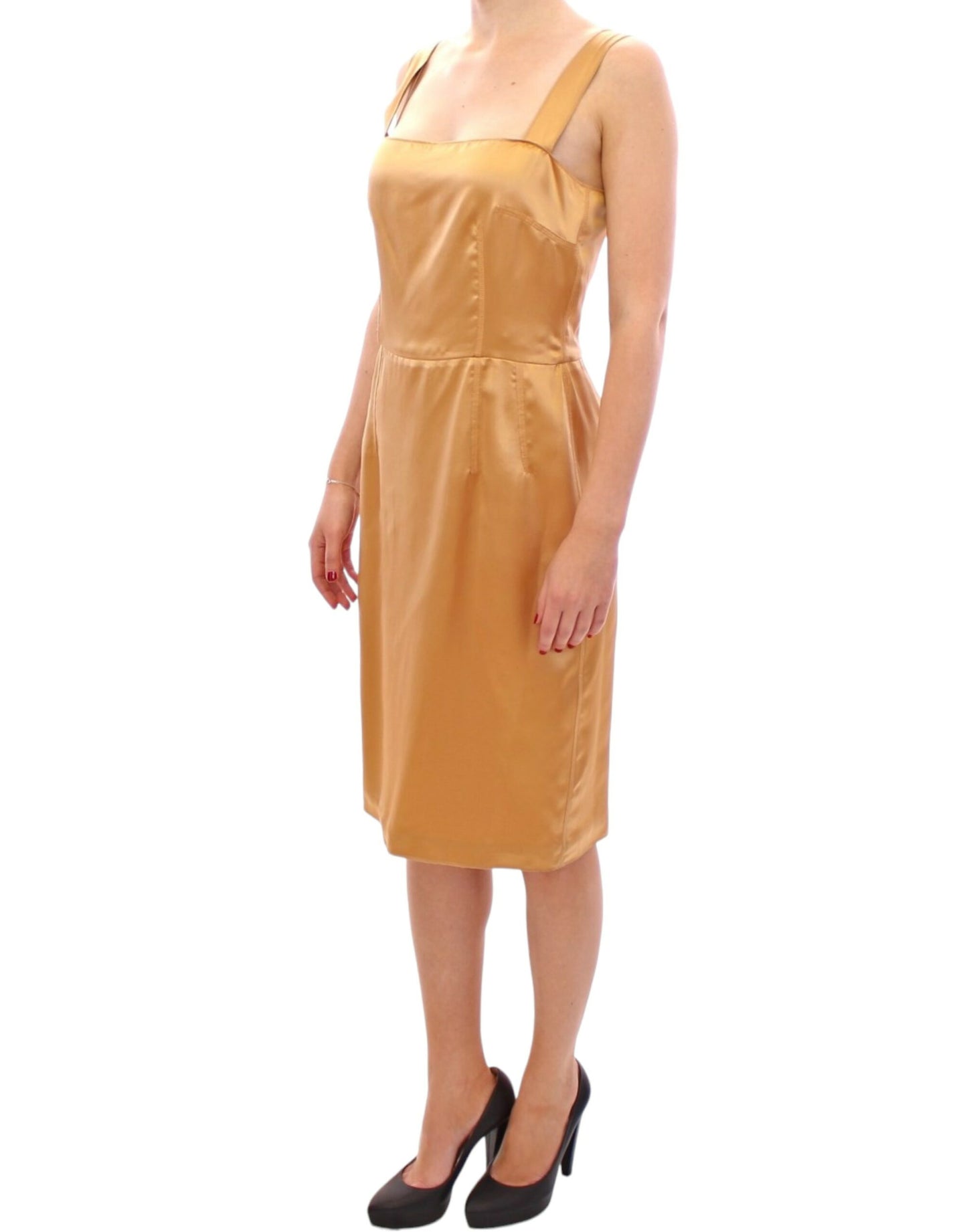 Dolce & Gabbana Bronze silk sheath dress